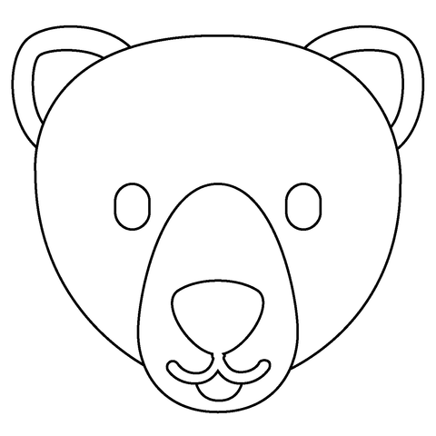 Polar Bear Face Emoji Coloring Page